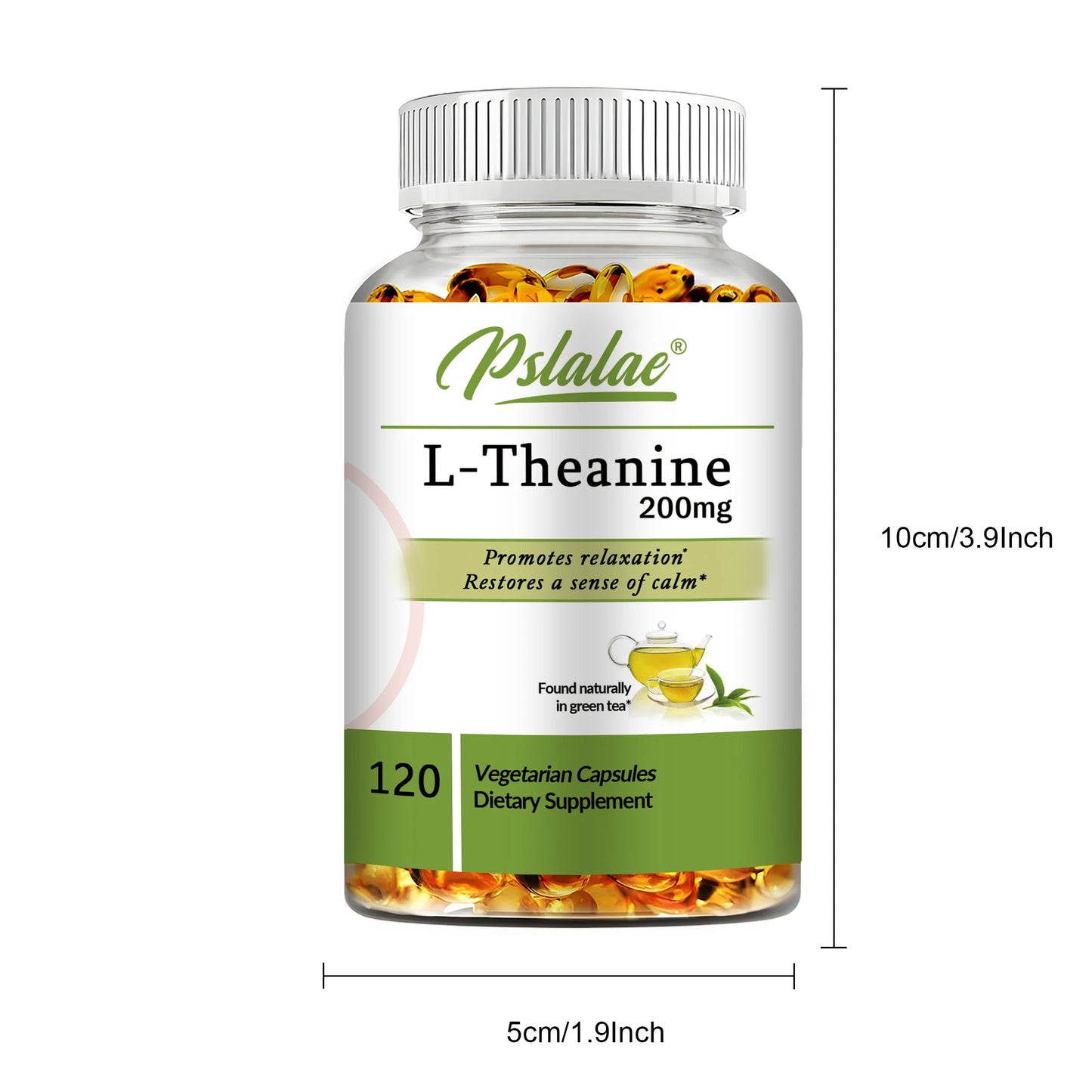 Premium L-Theanine 200mg - Relieves Stress, Supports Calmness and Relaxation - 120 Capsules