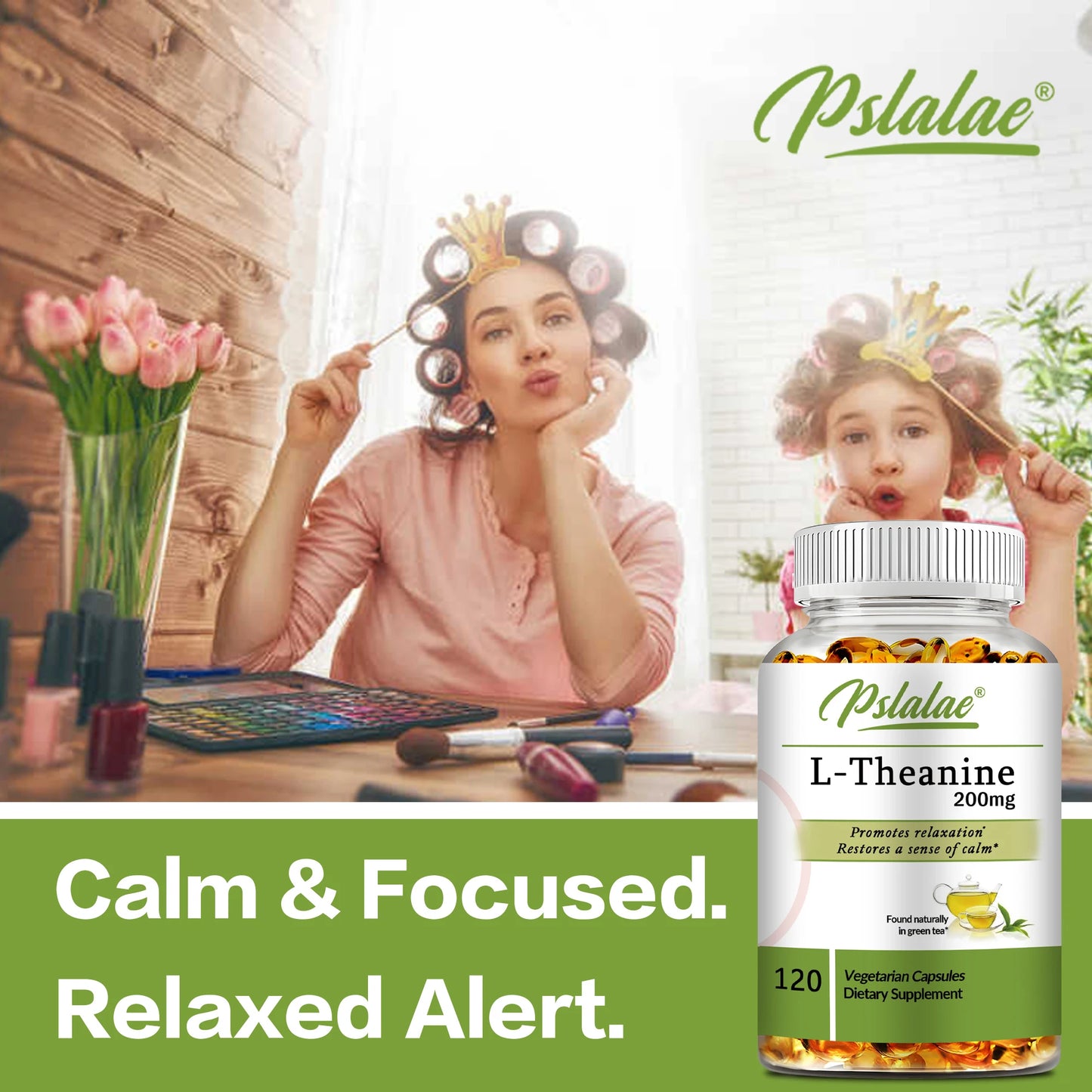 Premium L-Theanine 200mg - Relieves Stress, Supports Calmness and Relaxation - 120 Capsules