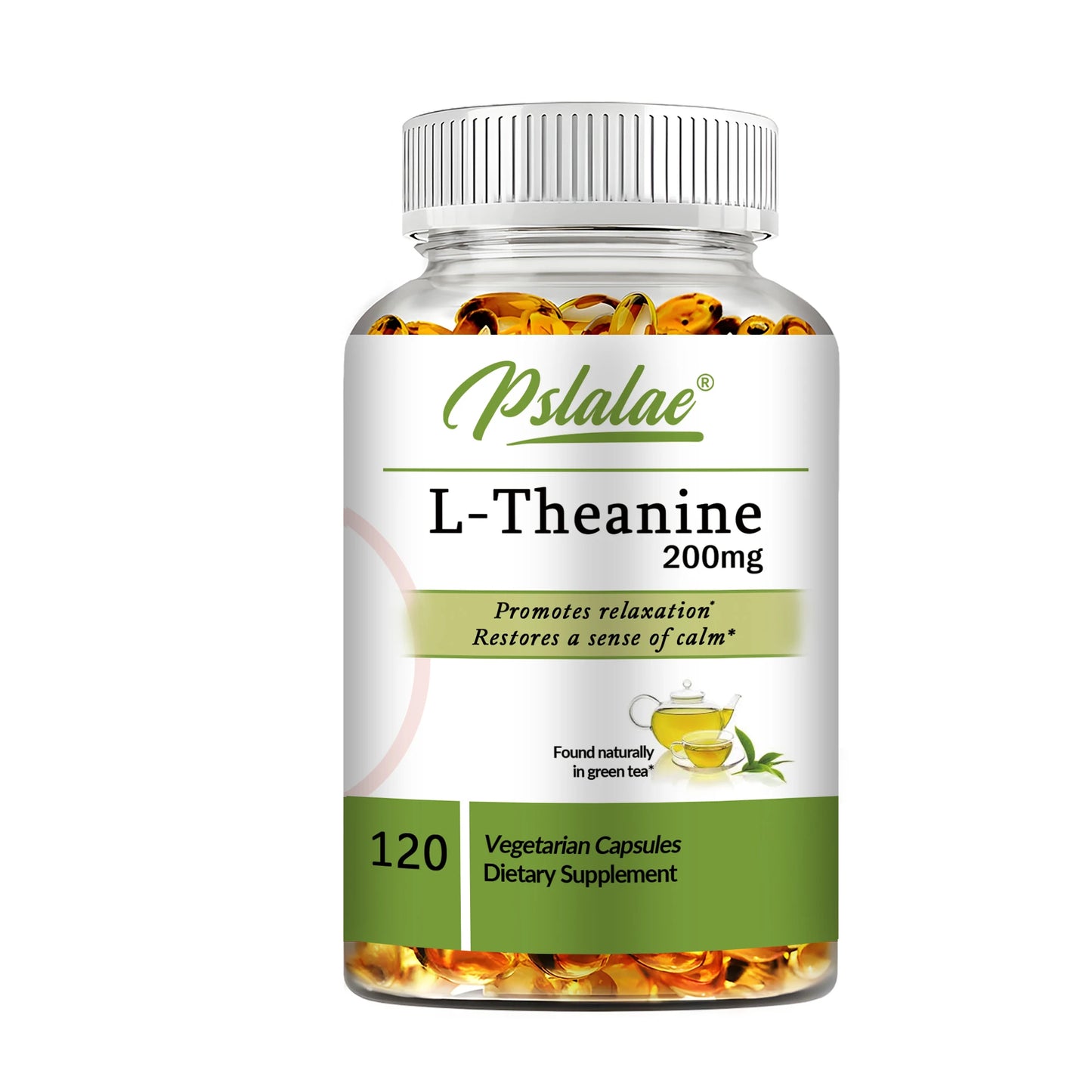Premium L-Theanine 200mg - Relieves Stress, Supports Calmness and Relaxation - 120 Capsules