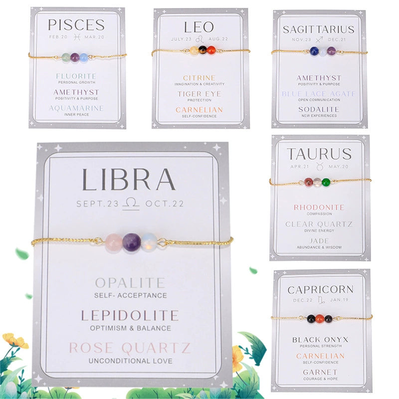 Twelve Constellation Moonstone Combination Color Protection Women's Bracelet