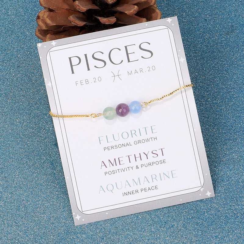 Twelve Constellation Moonstone Combination Color Protection Women's Bracelet