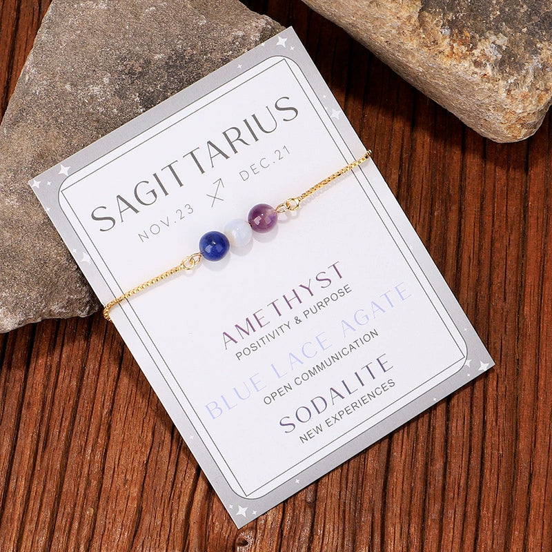 Twelve Constellation Moonstone Combination Color Protection Women's Bracelet