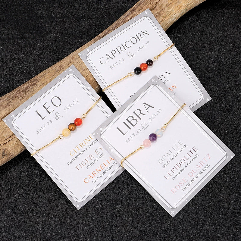 Twelve Constellation Moonstone Combination Color Protection Women's Bracelet