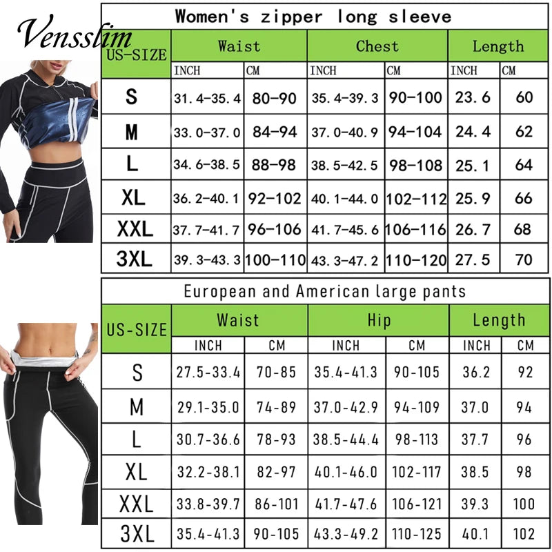 Women White line Shirt Sweat Sauna Pants Body Shapers
