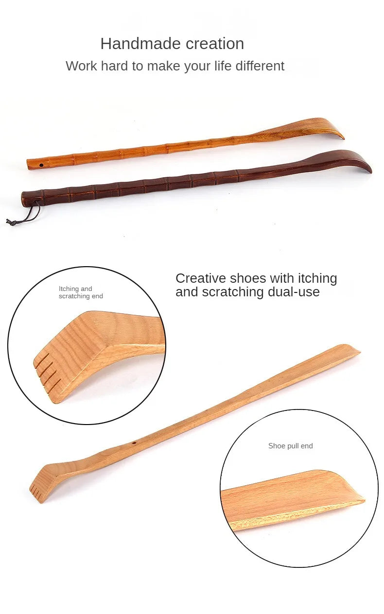 Long Handle Wooden Back Scratcher Massager