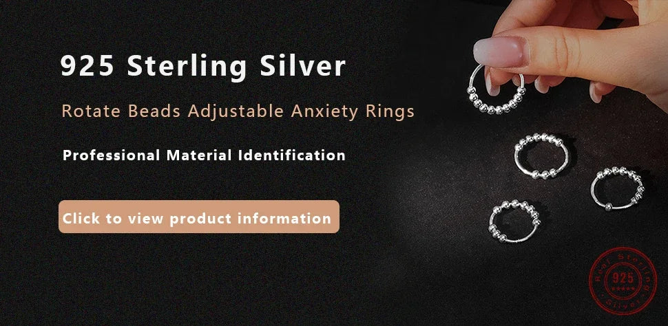 Anxiety Ring, Rotate Freely, Anti Stress, Adjustable Spinner Fidget Ring