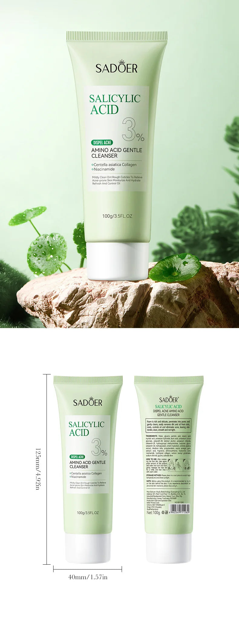 SADOER Salicylic Acid Facial Cleanser