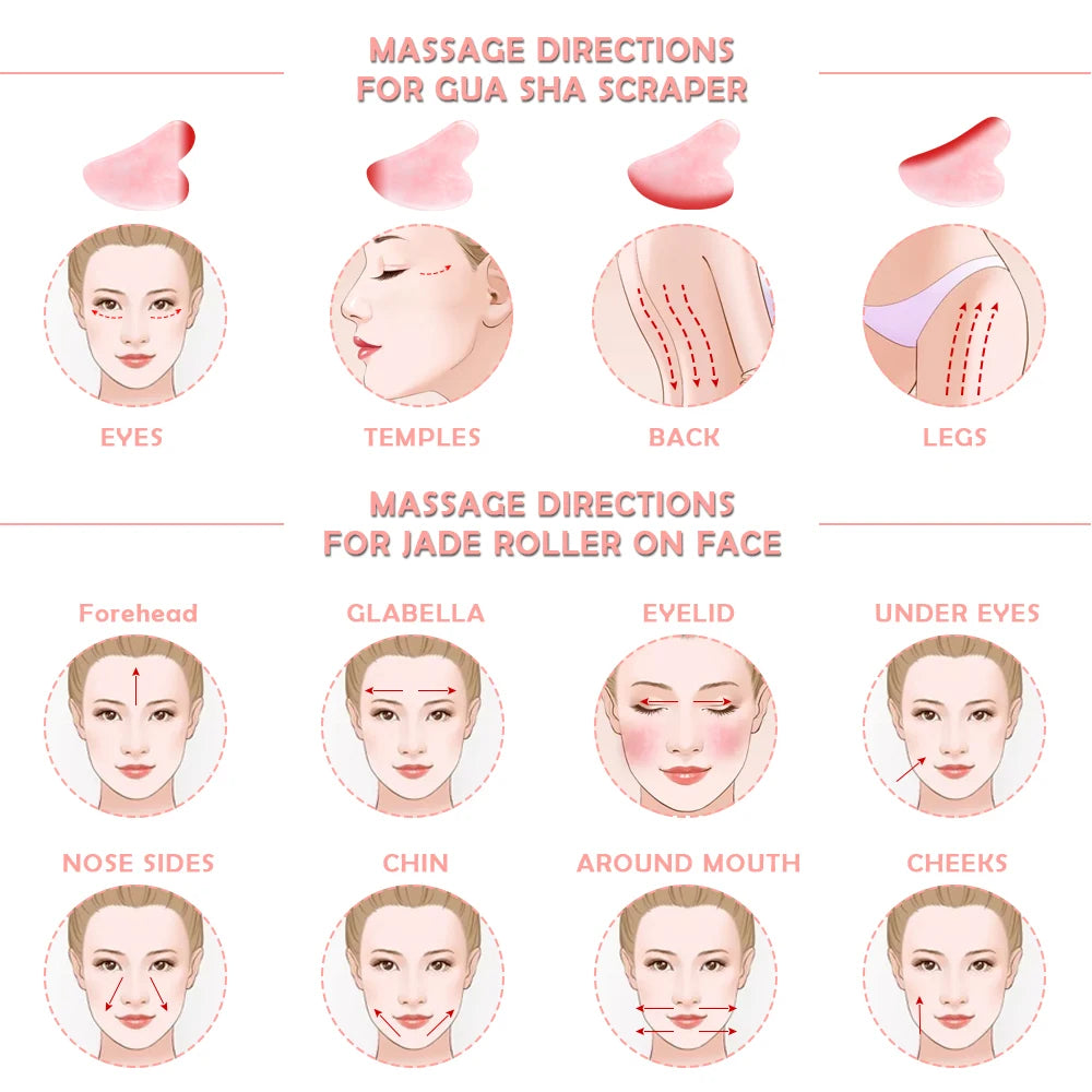 Natural Facial Massager Face Roller, Jade Stone Roller