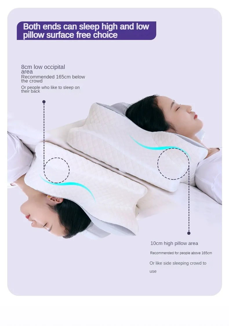 Ergonomic Orthopedic Neck Support Contour Pillow For Side Back Stomach Sleepers