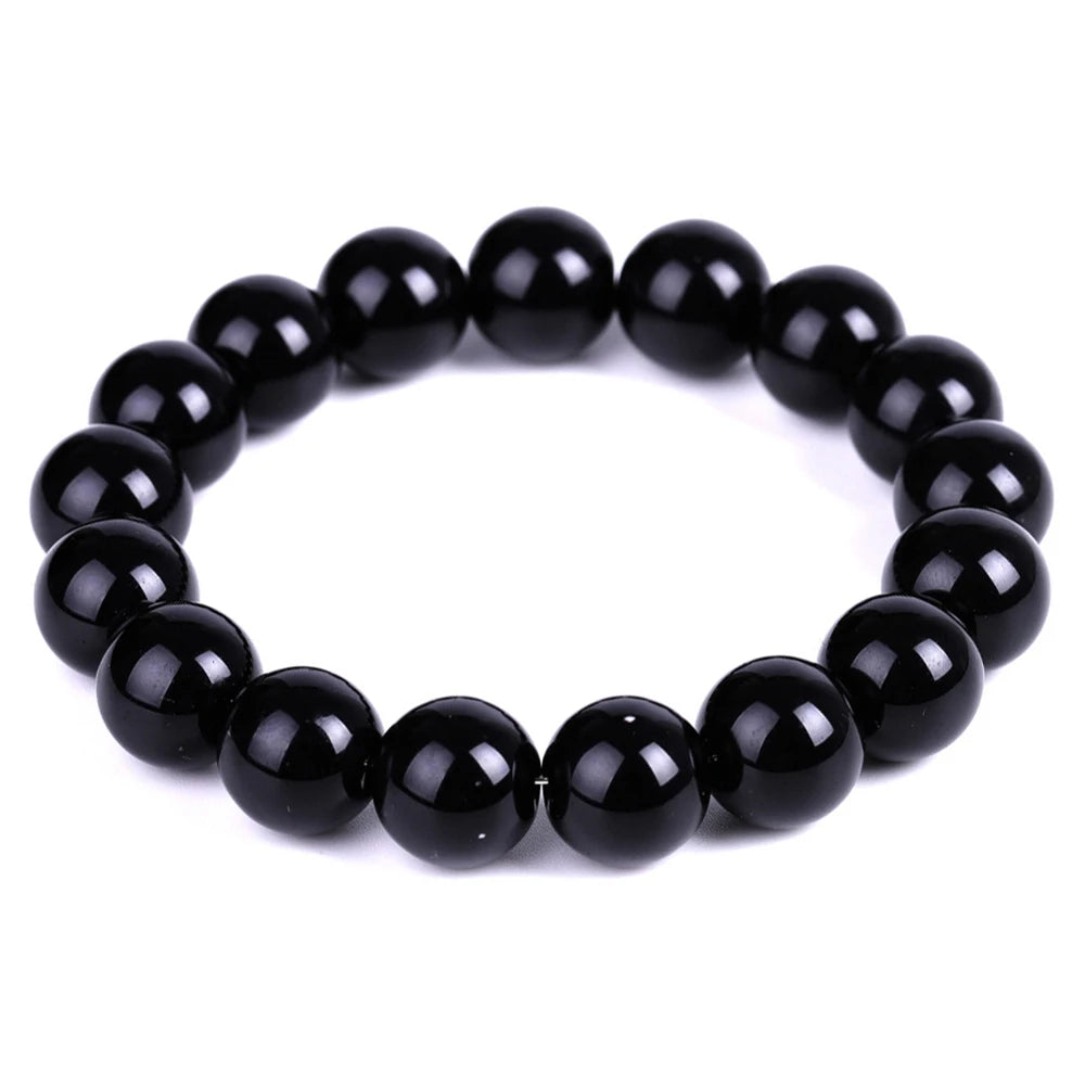 Natural Black Obsidian Stone Bracelet to Relax Anxiety