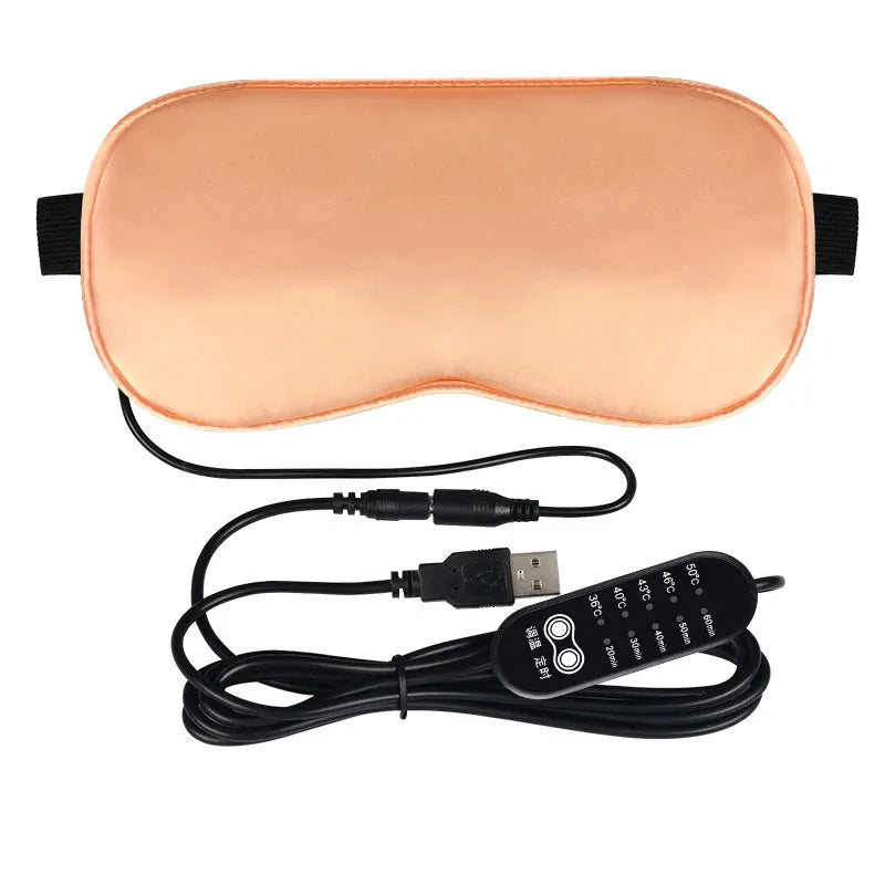 Silk Sleep Mask USB Heated Eye Mask, Hot Steam Compress