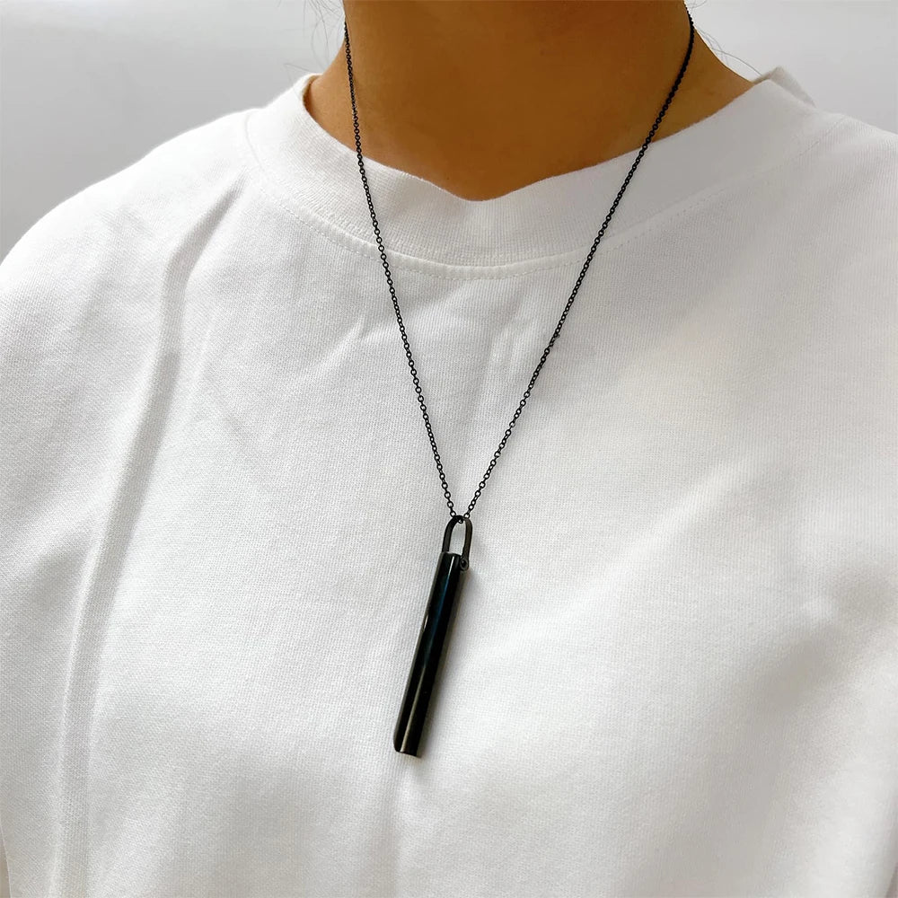 Breathing Necklace Stainless Steel Pendant