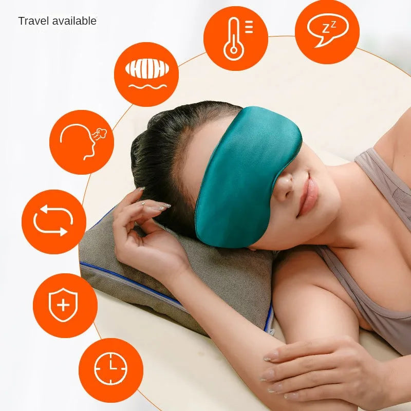 Silk Sleep Mask USB Heated Eye Mask, Hot Steam Compress