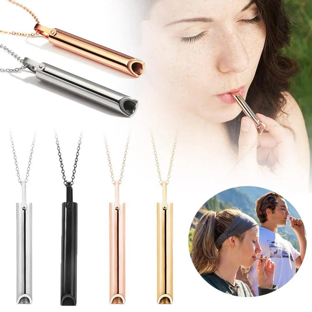 Stainless Steel Mindfulness Breathing Necklace for Anxiety
