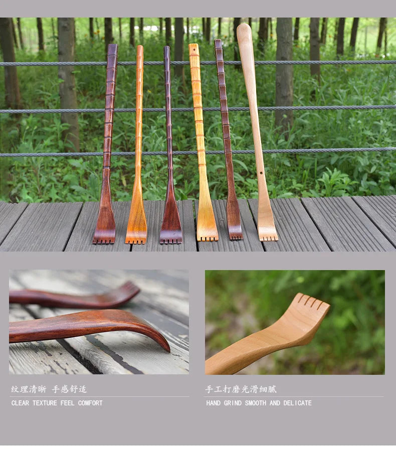Long Handle Wooden Back Scratcher Massager