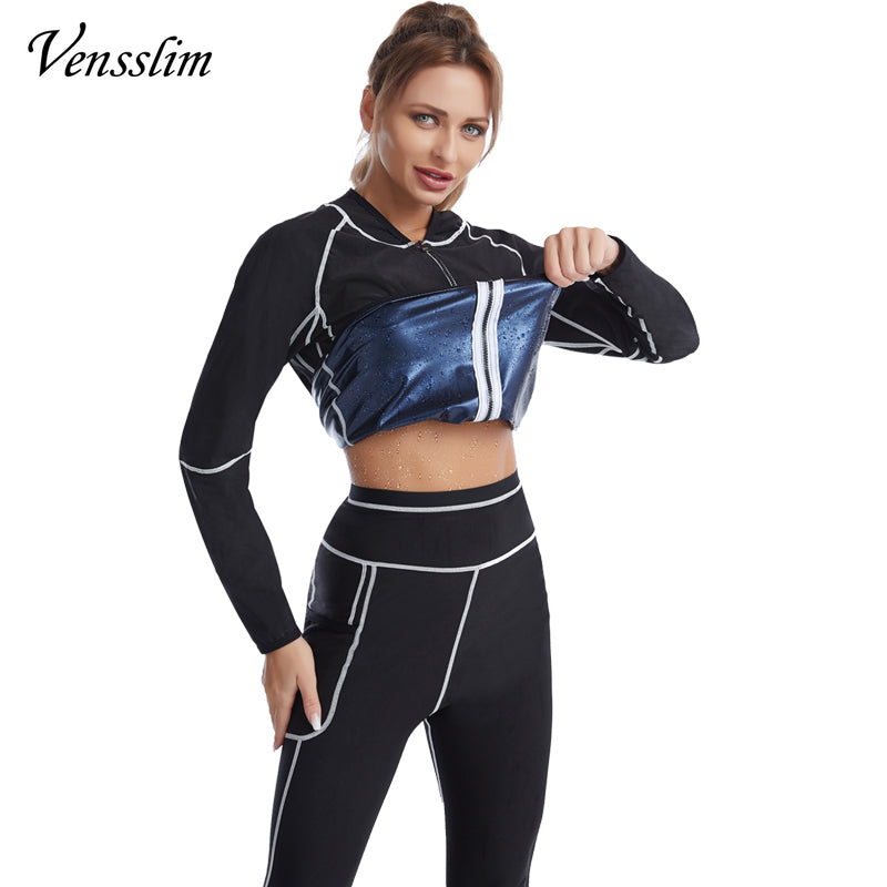 Women White line Shirt Sweat Sauna Pants Body Shapers