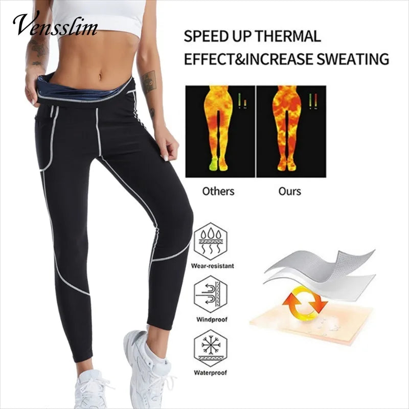Women White line Shirt Sweat Sauna Pants Body Shapers