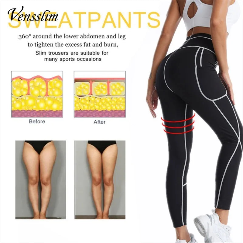 Women White line Shirt Sweat Sauna Pants Body Shapers