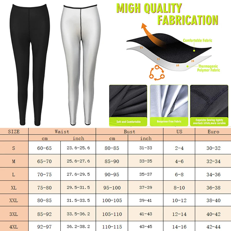 Sauna Sweat Pants Silver Lined Fat Burning Weight Loss