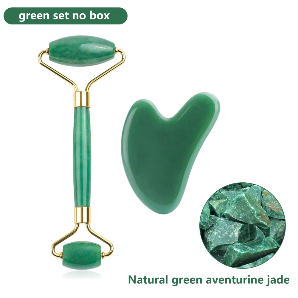 Natural Facial Massager Face Roller, Jade Stone Roller