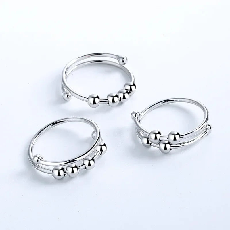 Anxiety Ring, Rotate Freely, Anti Stress, Adjustable Spinner Fidget Ring