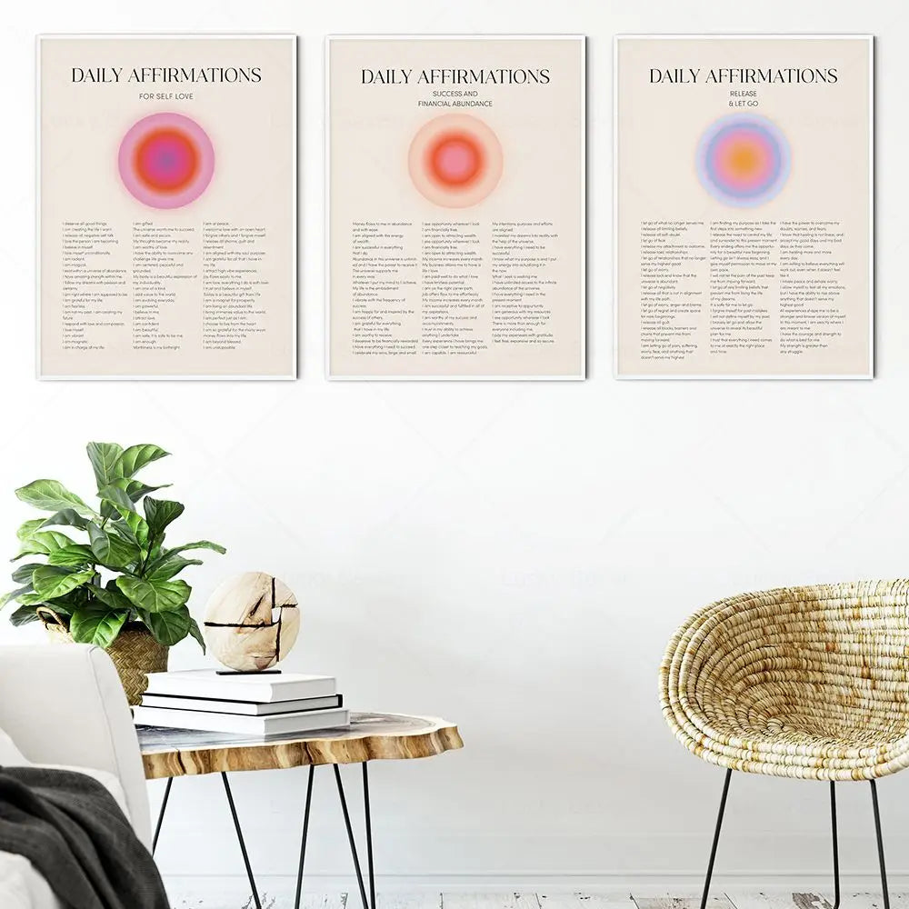 Daily Affirmation Quotes Wall Art