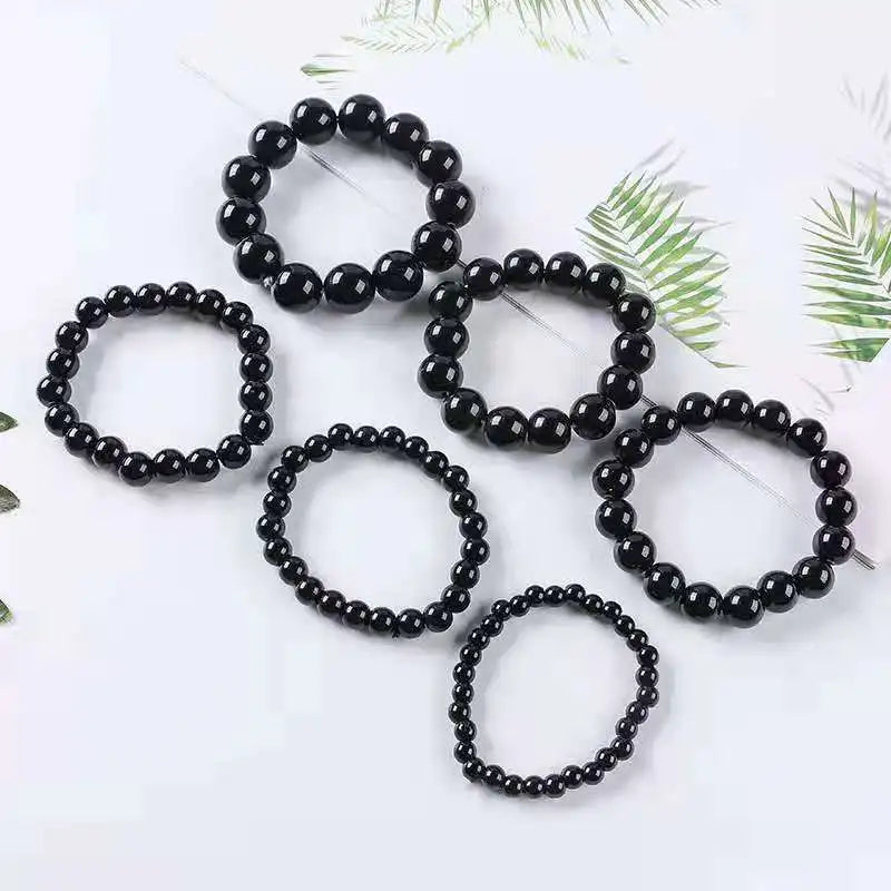 Natural Black Obsidian Stone Bracelet to Relax Anxiety