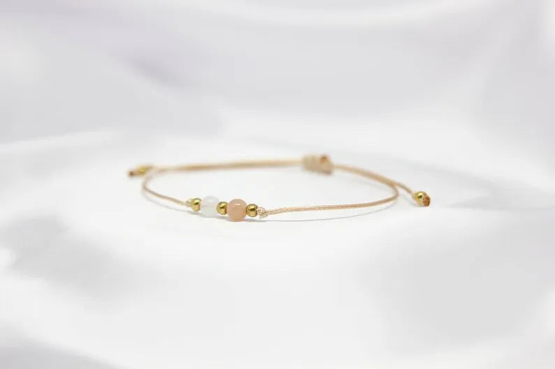 Moonstone and sunstone bracelet