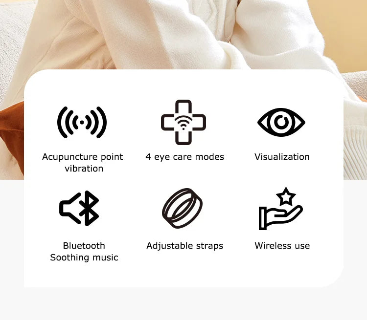 Electric Eye Massager, Acupuncture Point, Vibration Massage Eye Care With Bluetooth Music