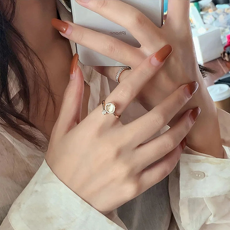Korea Opal Rotating Anxiety Rings