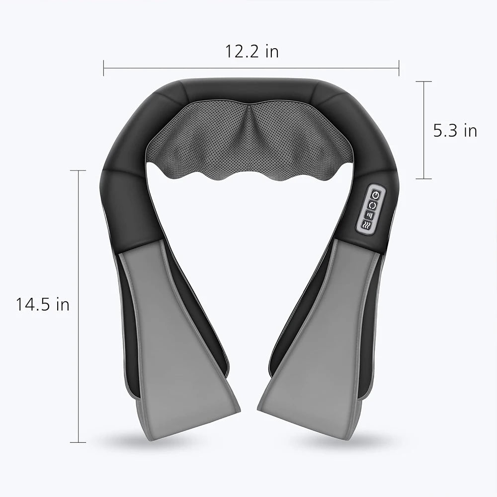 Wireless Shiatsu Neck And Back Massager Neck And Shoulder Kneading Massage Shawl Neck Cervical Relaxing Trapezius Massager