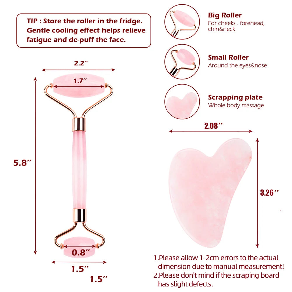 Natural Facial Massager Face Roller, Jade Stone Roller