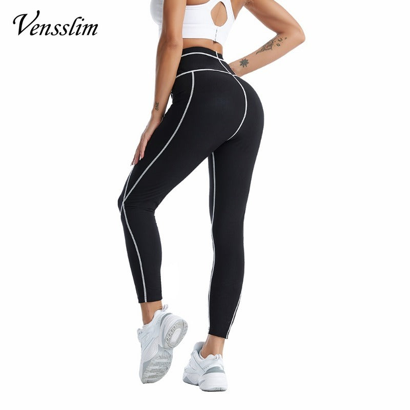 Women White line Shirt Sweat Sauna Pants Body Shapers