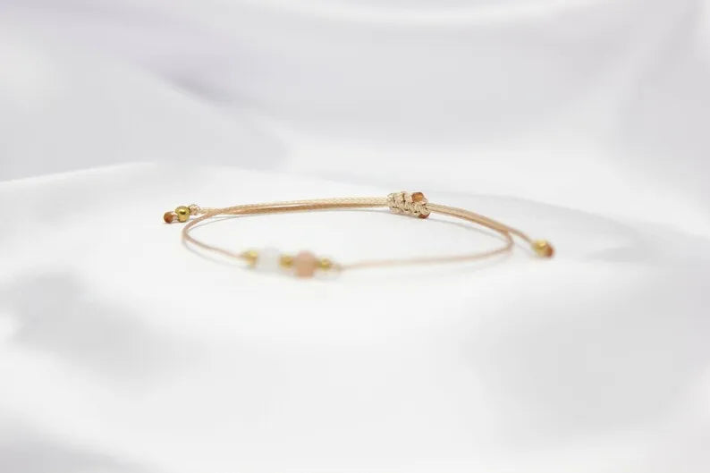 Moonstone and sunstone bracelet