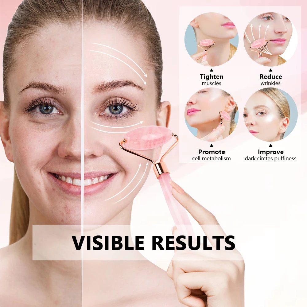 Natural Facial Massager Face Roller, Jade Stone Roller
