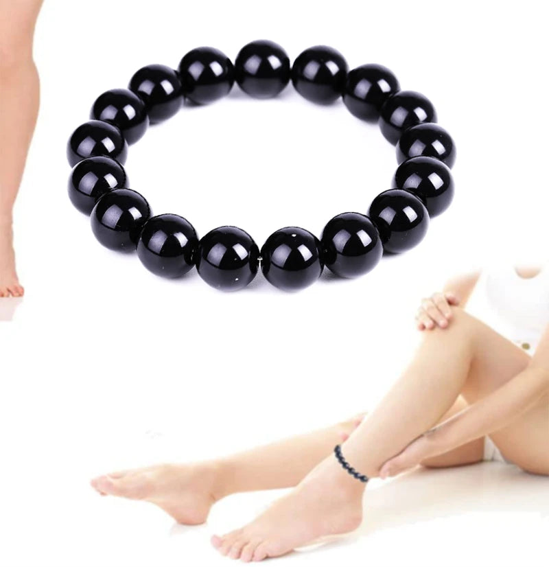 Natural Black Obsidian Stone Bracelet to Relax Anxiety