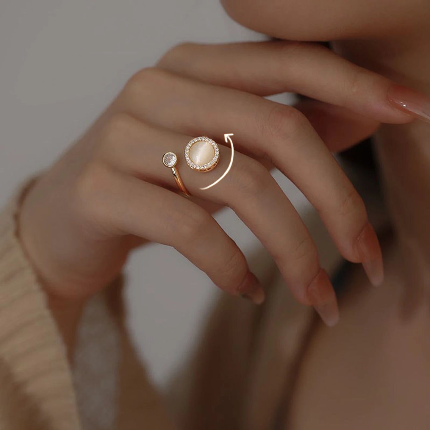 Korea Opal Rotating Anxiety Rings