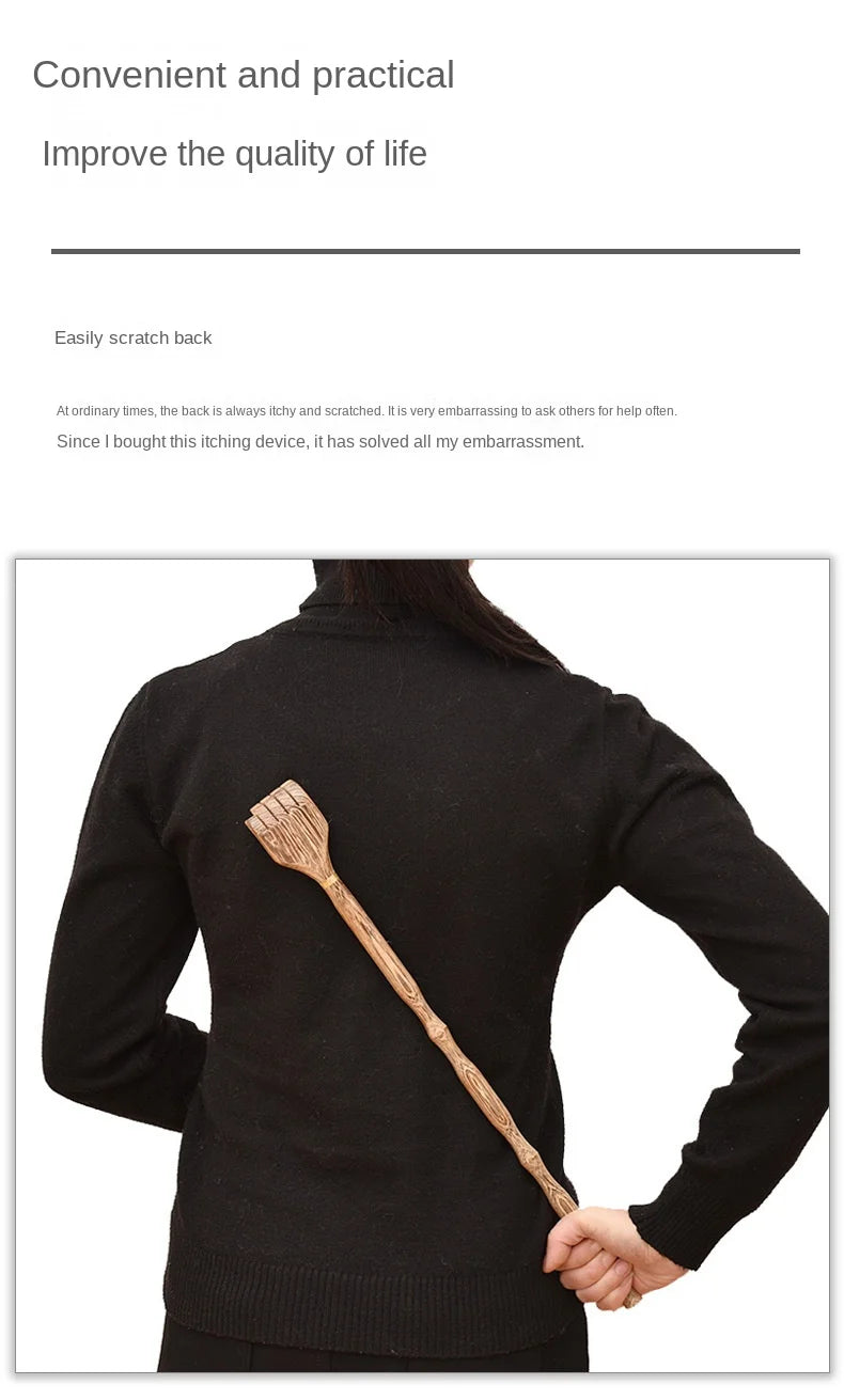 Long Handle Wooden Back Scratcher Massager