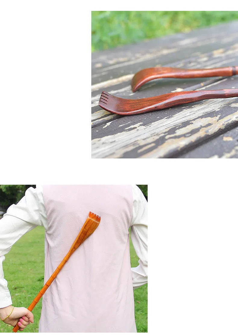 Long Handle Wooden Back Scratcher Massager