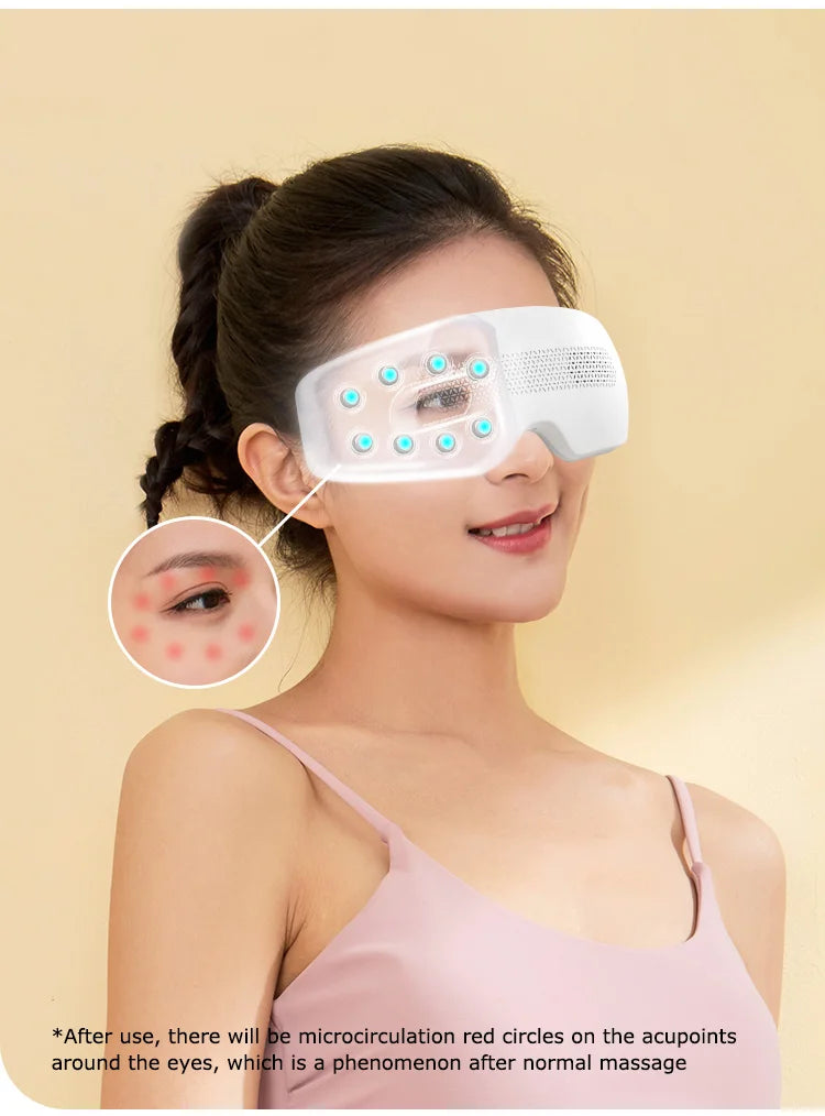 Electric Eye Massager, Acupuncture Point, Vibration Massage Eye Care With Bluetooth Music