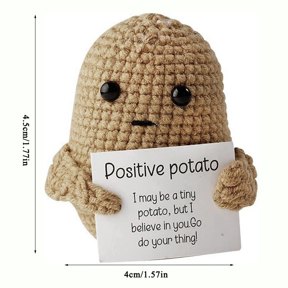 Cute Potato Wool Knitted Doll With Positivity Affirmation Cards