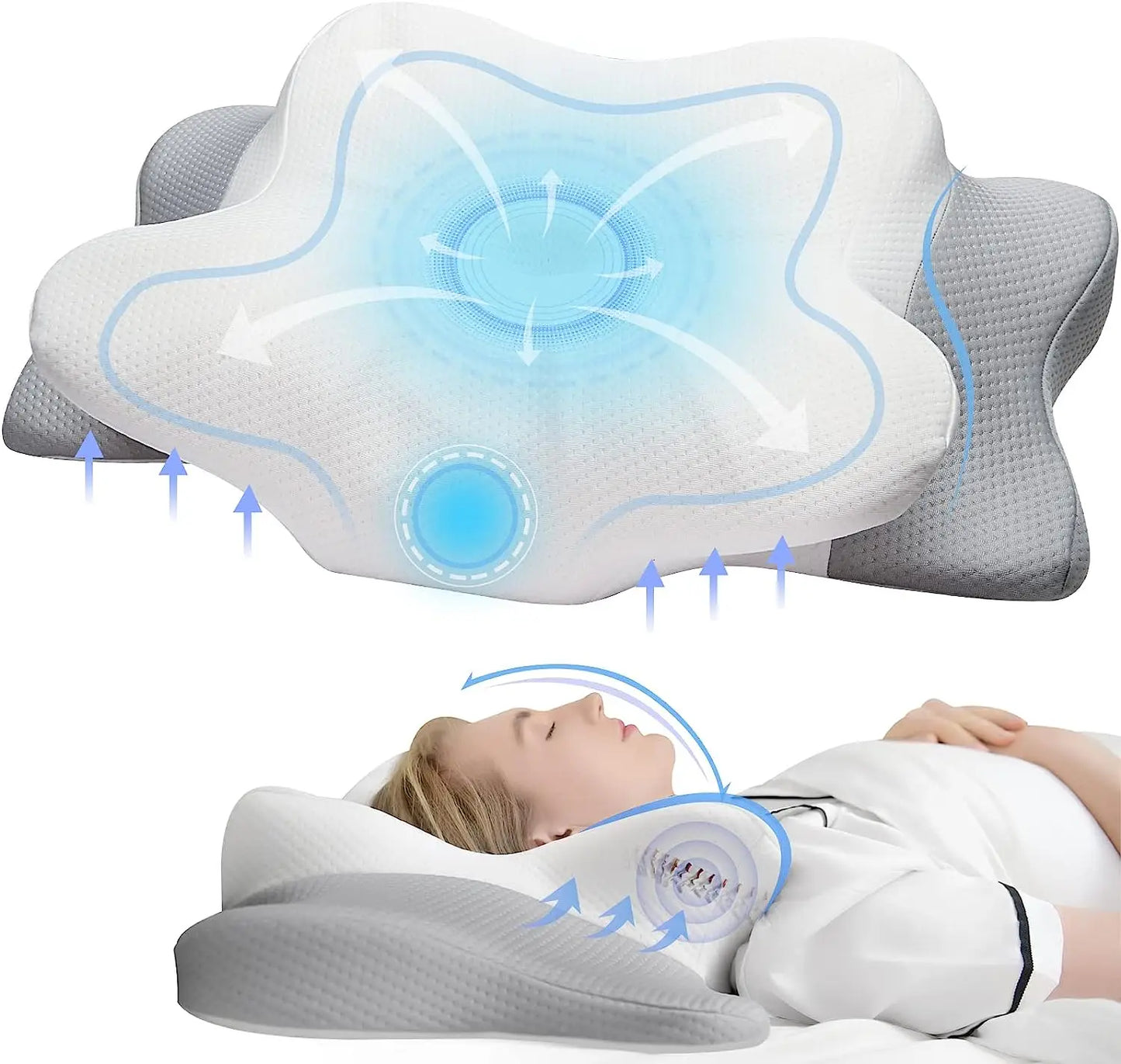 Pulatree Odorless Orthopedic Pillow For Neck And Shoulder Pain
