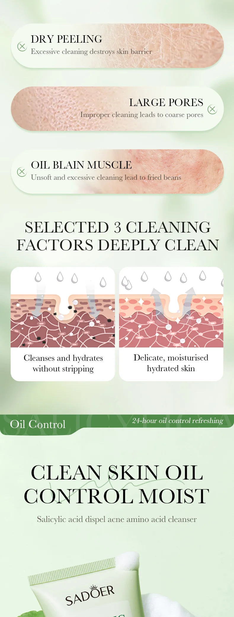 SADOER Salicylic Acid Facial Cleanser