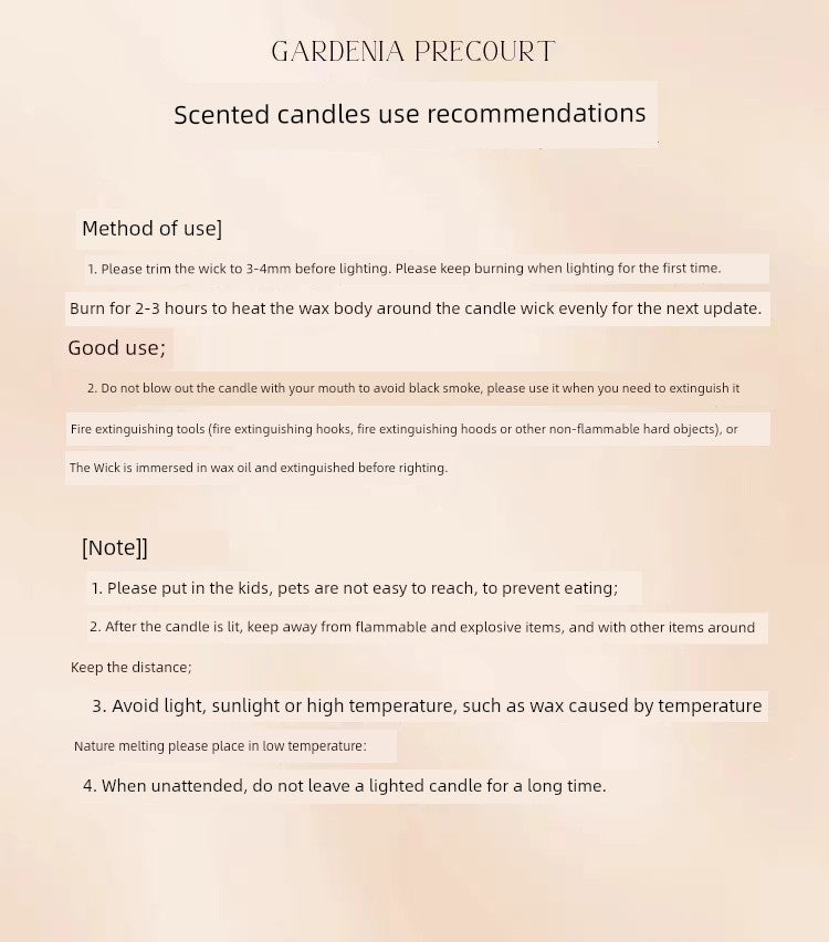 Osmanthus Bedroom Long-Lasting Sleep Aid Soothing Aromatherapy Candle