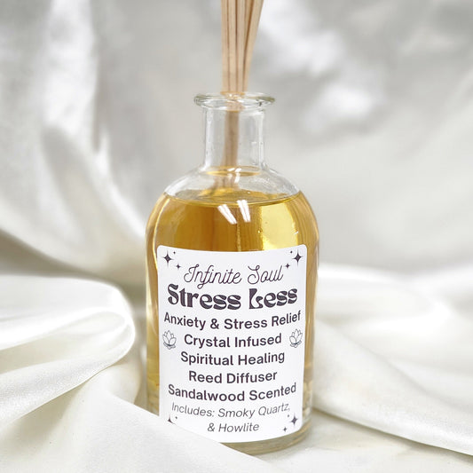 Stress Less: Anxiety & Stress Relief Crystal Infused Reed Diffuser -