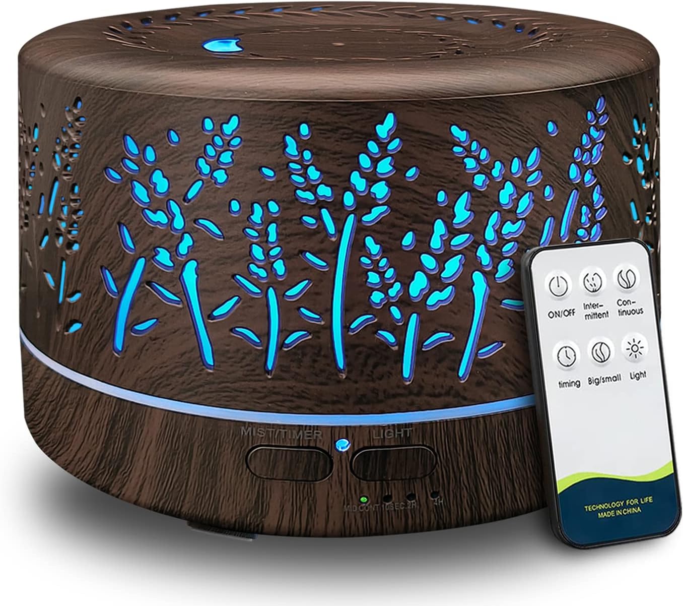 600ml Ultrasonic Essential Oil Diffuser with Remote Control | Large Room Aromatherapy Humidifier