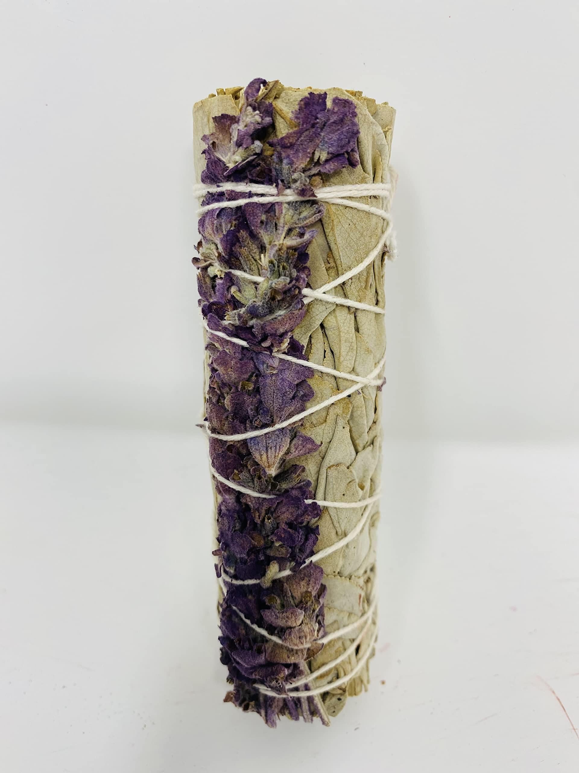 Bholi Sage plus Sage Smudge Kit for Cleansing Negative Energy Lavender with White Sage Smudge Sticks Pack of 4