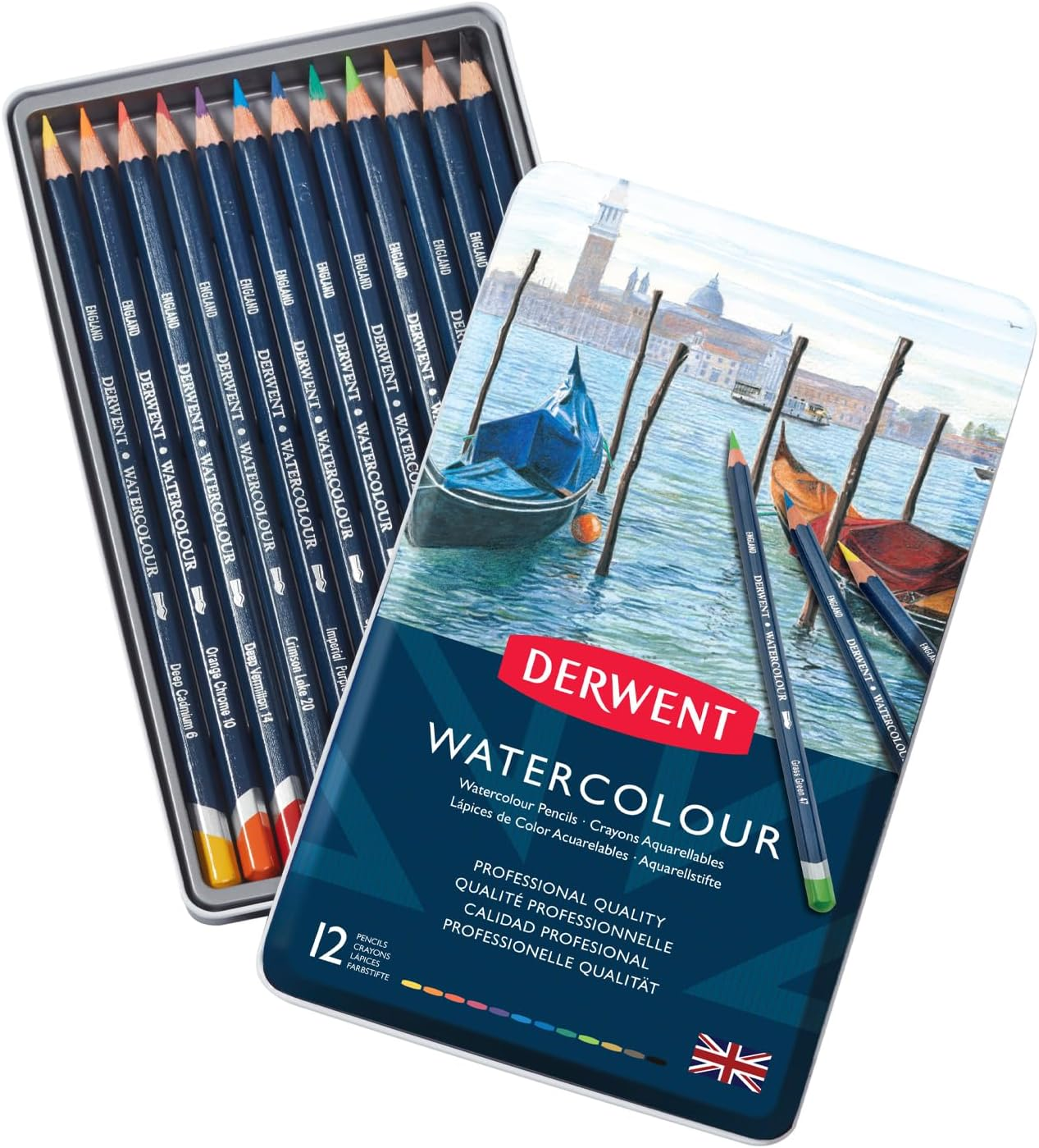 Derwent Watercolor Pencils Set (12 Pack) – Art Therapy & Stress Relief Kit