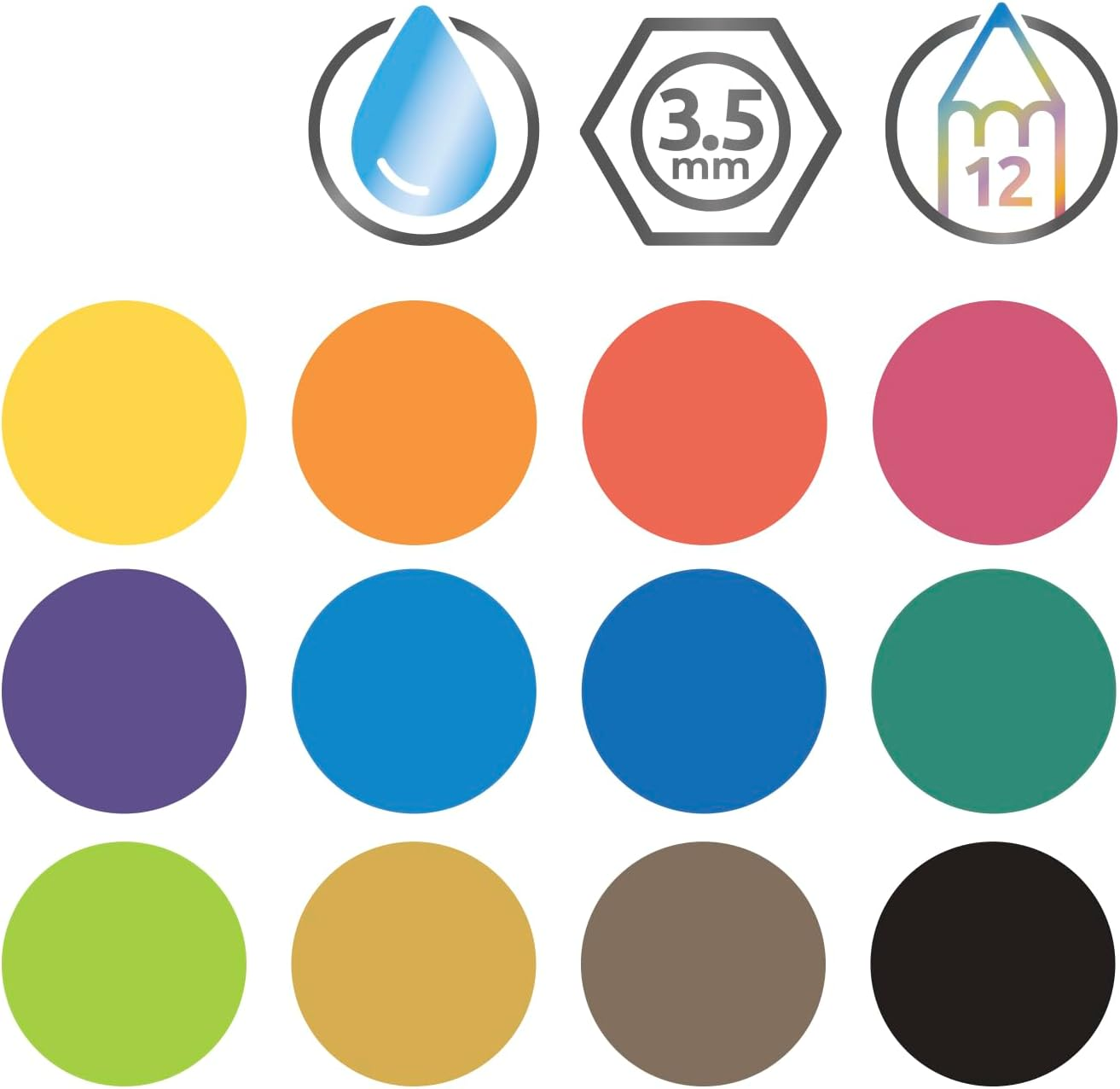 Derwent Watercolor Pencils Set (12 Pack) – Art Therapy & Stress Relief Kit