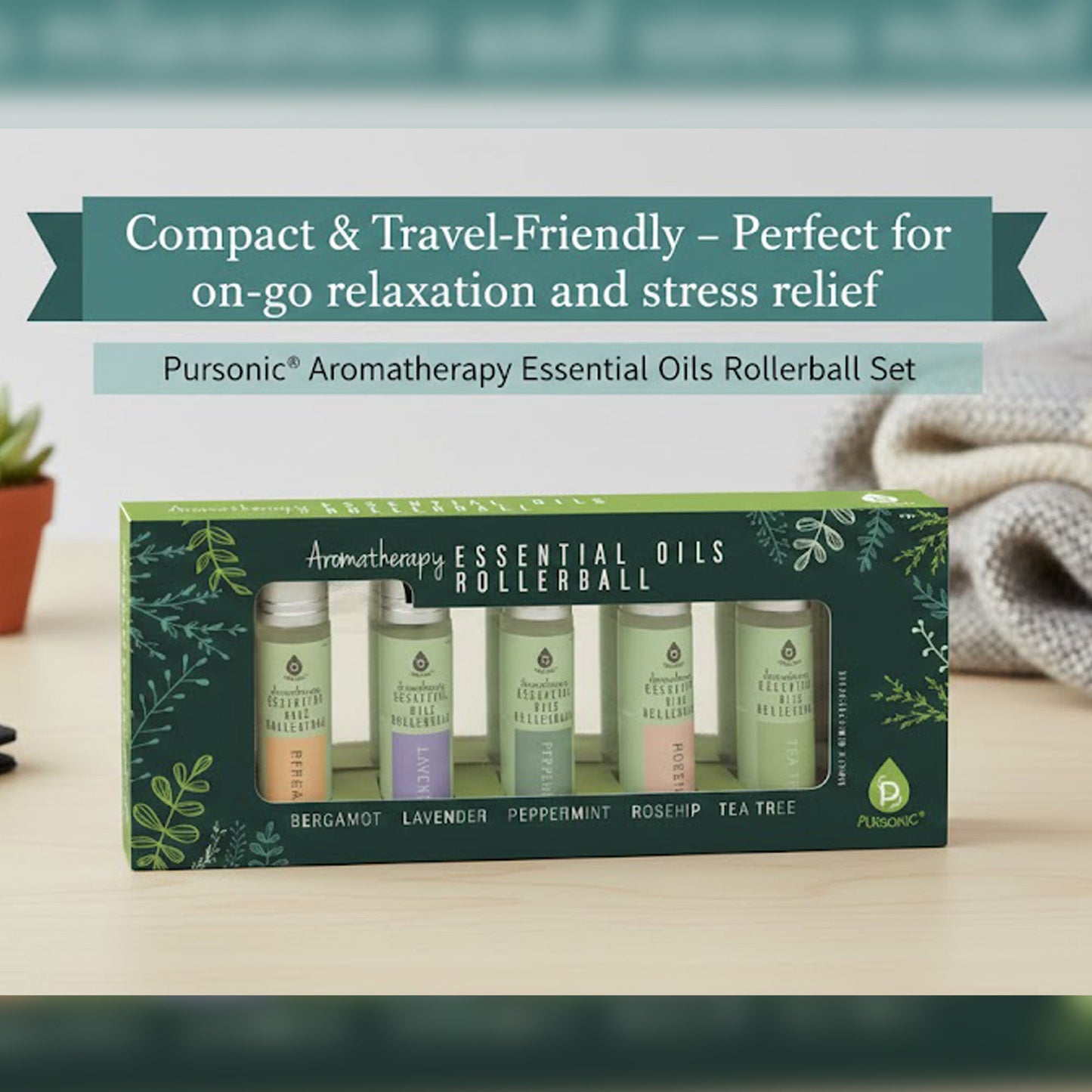 Bloom Aromatherapy Essential Oils Rollerball Set (Model: EOR5)